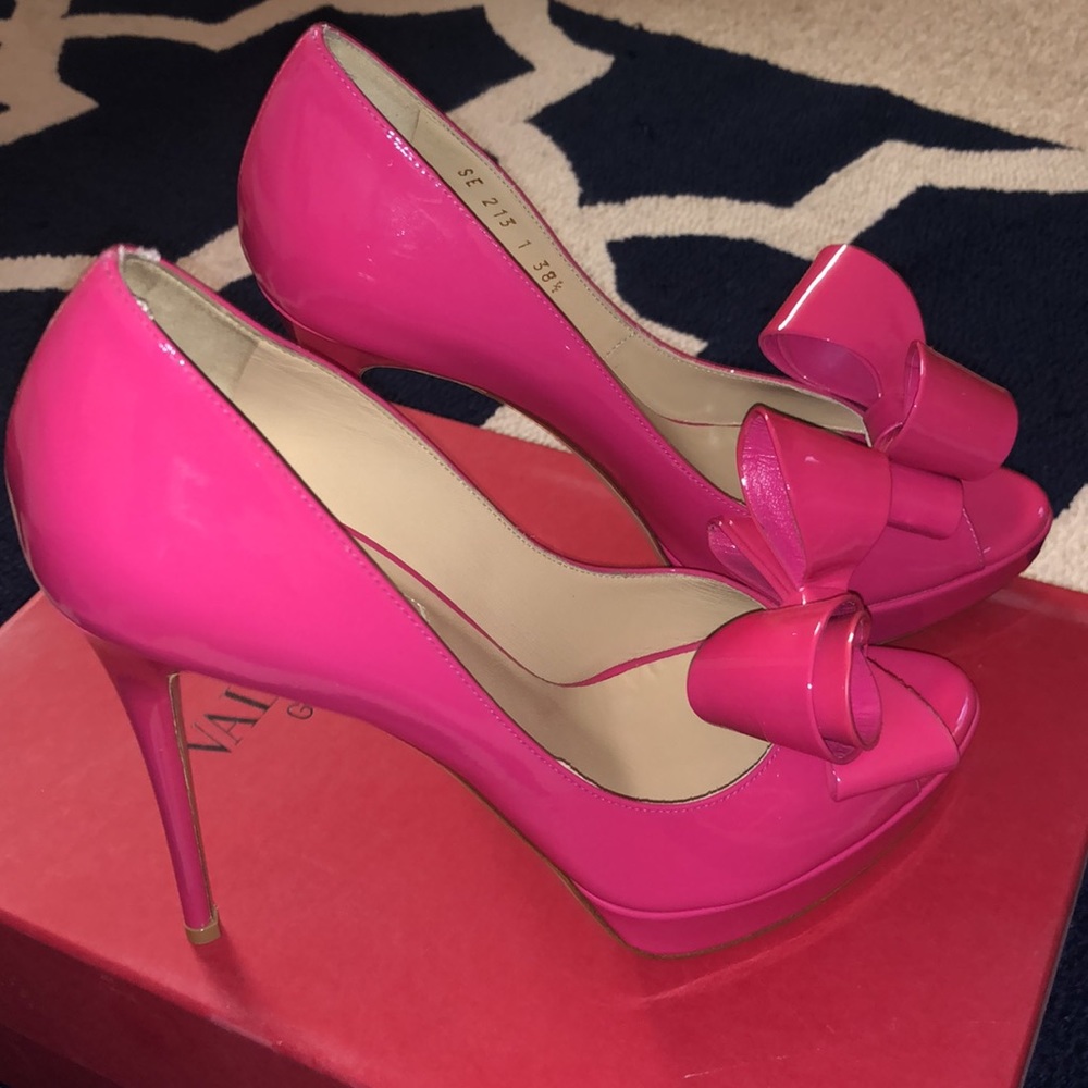 Valentino Peep-toe Platform Pumps - 38.5/Pink (Never Worn; Comes in Box) - Picture 3 of 4